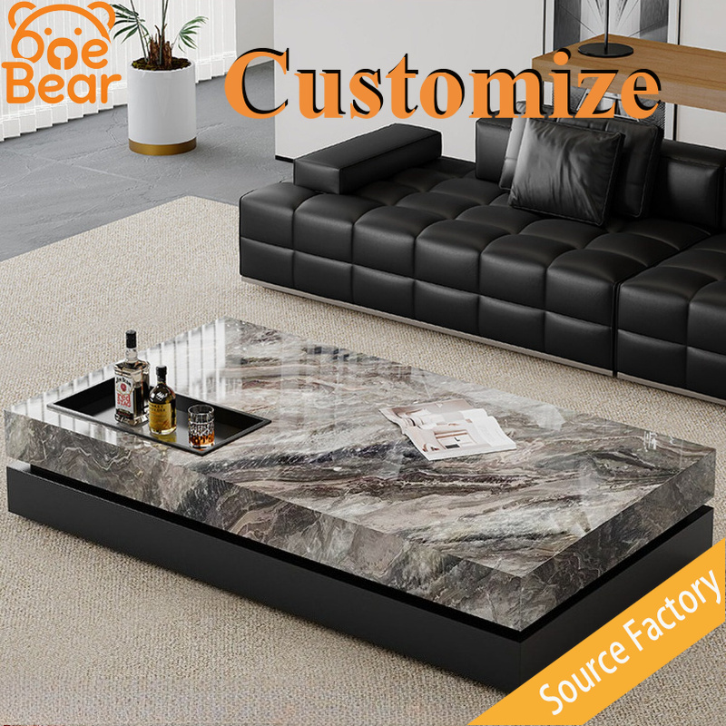 Office Furniture Custom - طاولة شاي من الرخام الأسود مخصصة