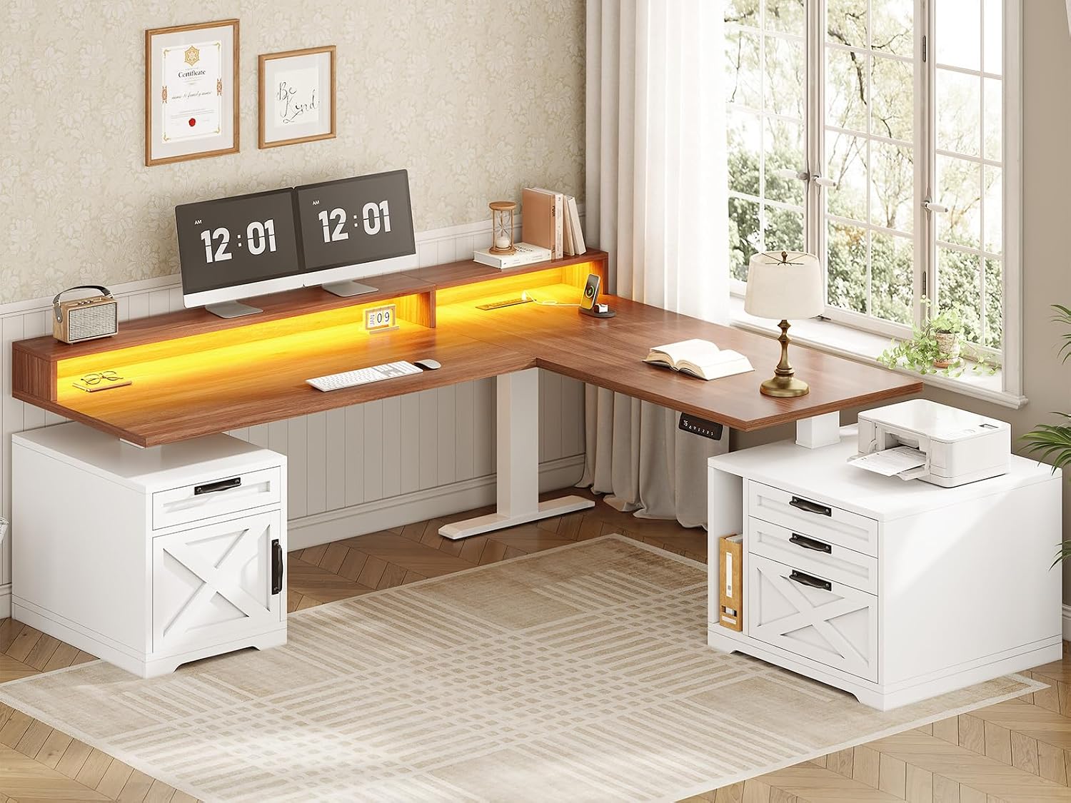 Office Furniture Custom - مكتب قائم على شكل حرف L
