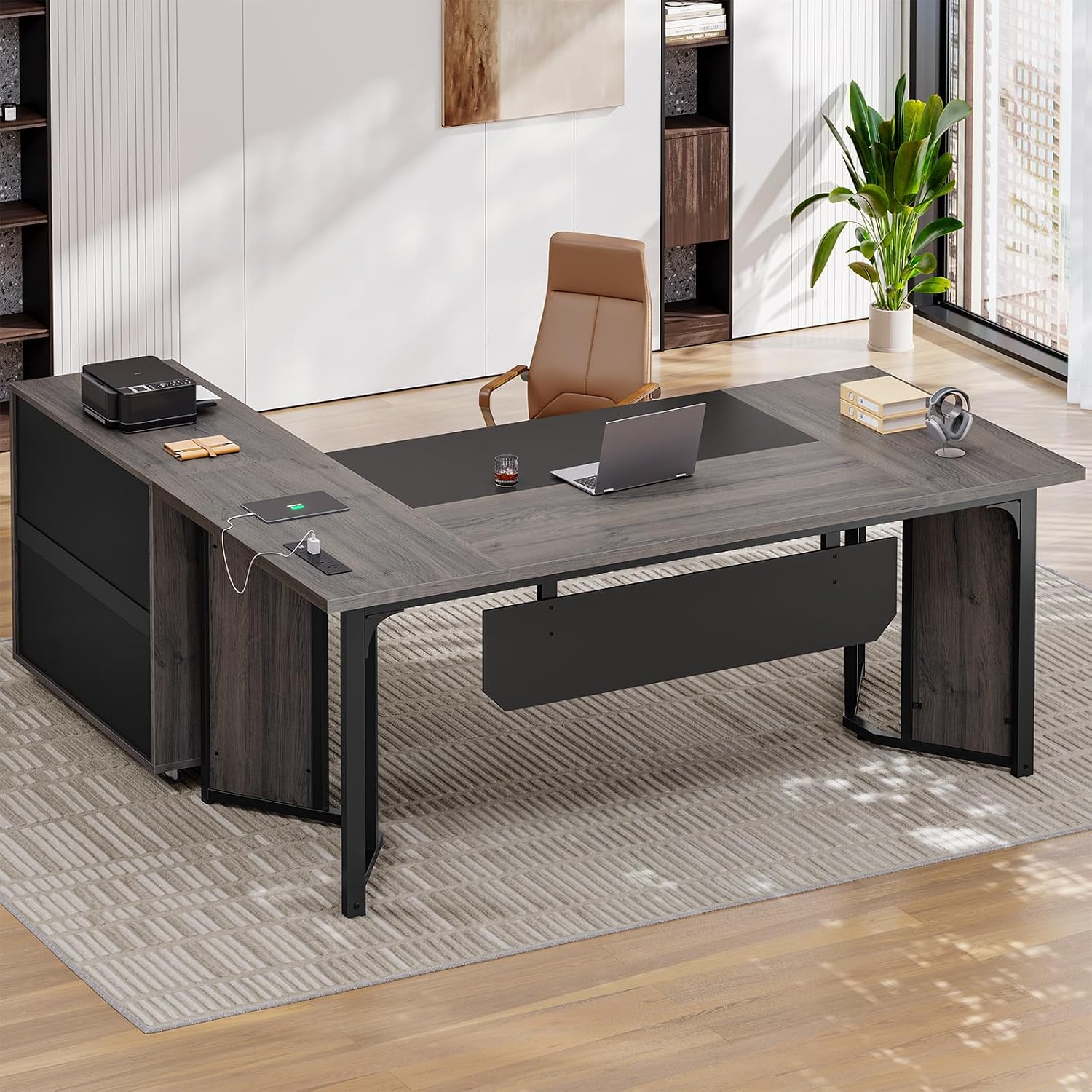 Office Furniture Custom - مكتب تنفيذي بطول 63 بوصة مع