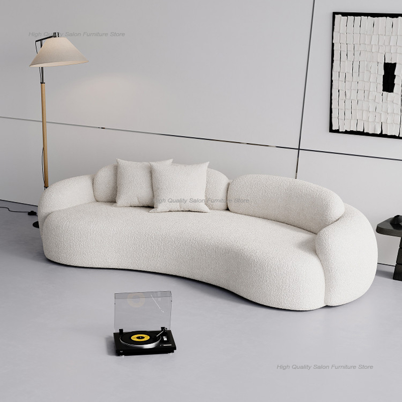 Office Furniture Store - أريكة استراحة بتصميم إيطالي كريمي، أريكة