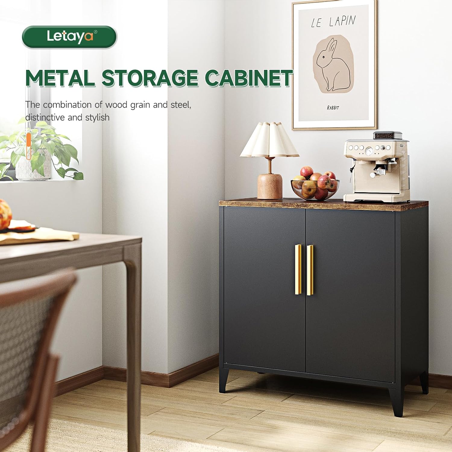 خزانة تخزين معدنية بأبواب ورفو - مراجعة Credenza Office Storage وسعره