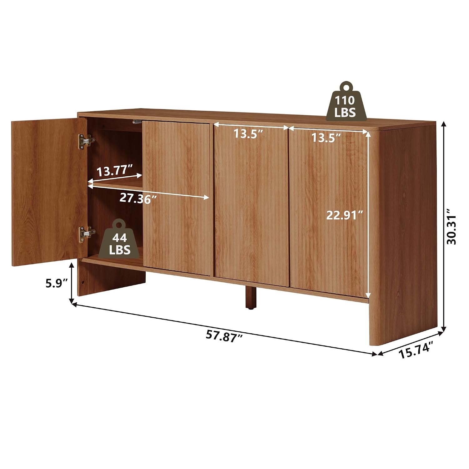خزانة جانبية من خشب الجوز، بوف - مراجعة Credenza Office Storage وسعره