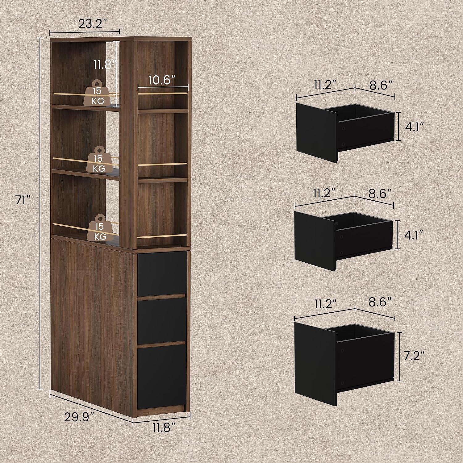 رف كتب زاوي بطول 71 بوصة مع 3  - مراجعة Office Furniture Custom وسعره