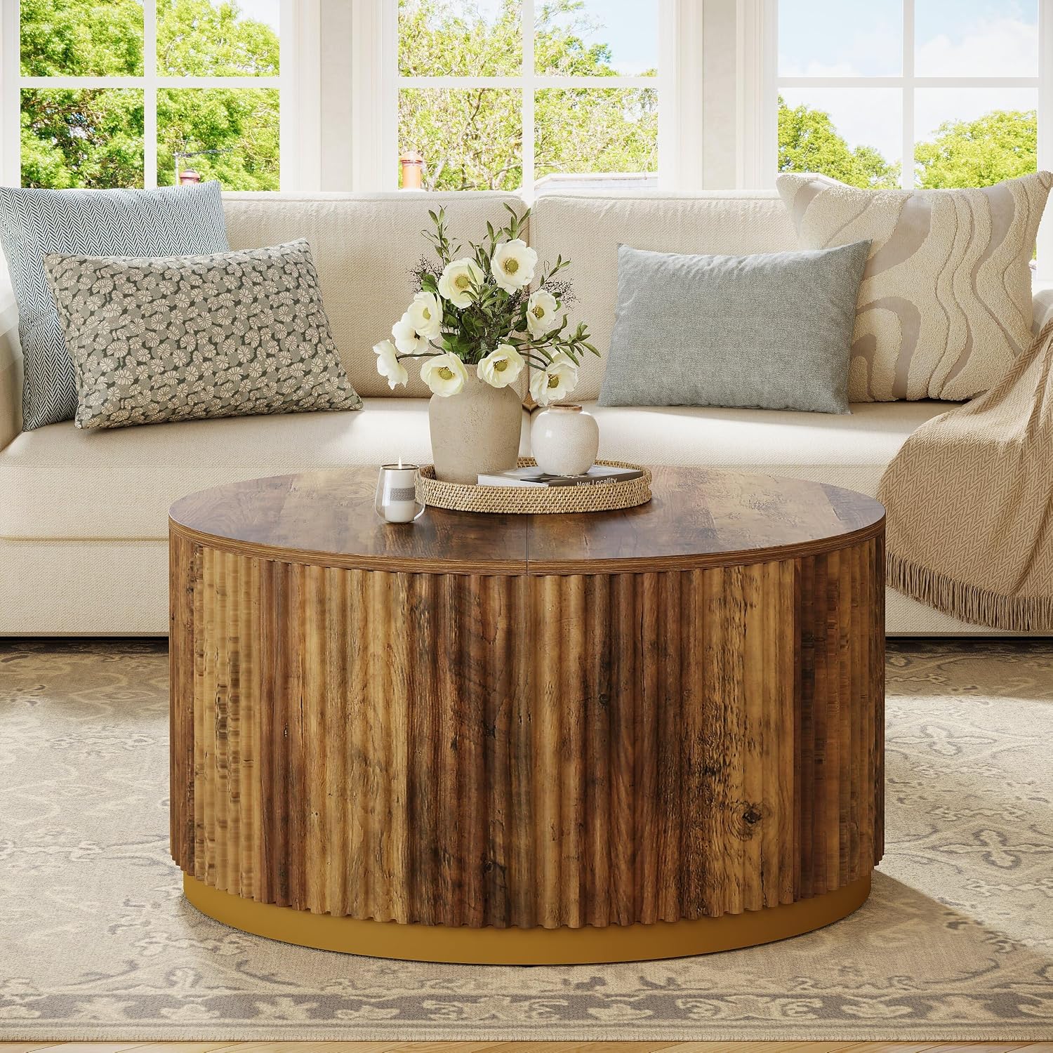 طاولة قهوة خشبية مستديرة بقطر  - مراجعة Office Furniture Custom وسعره