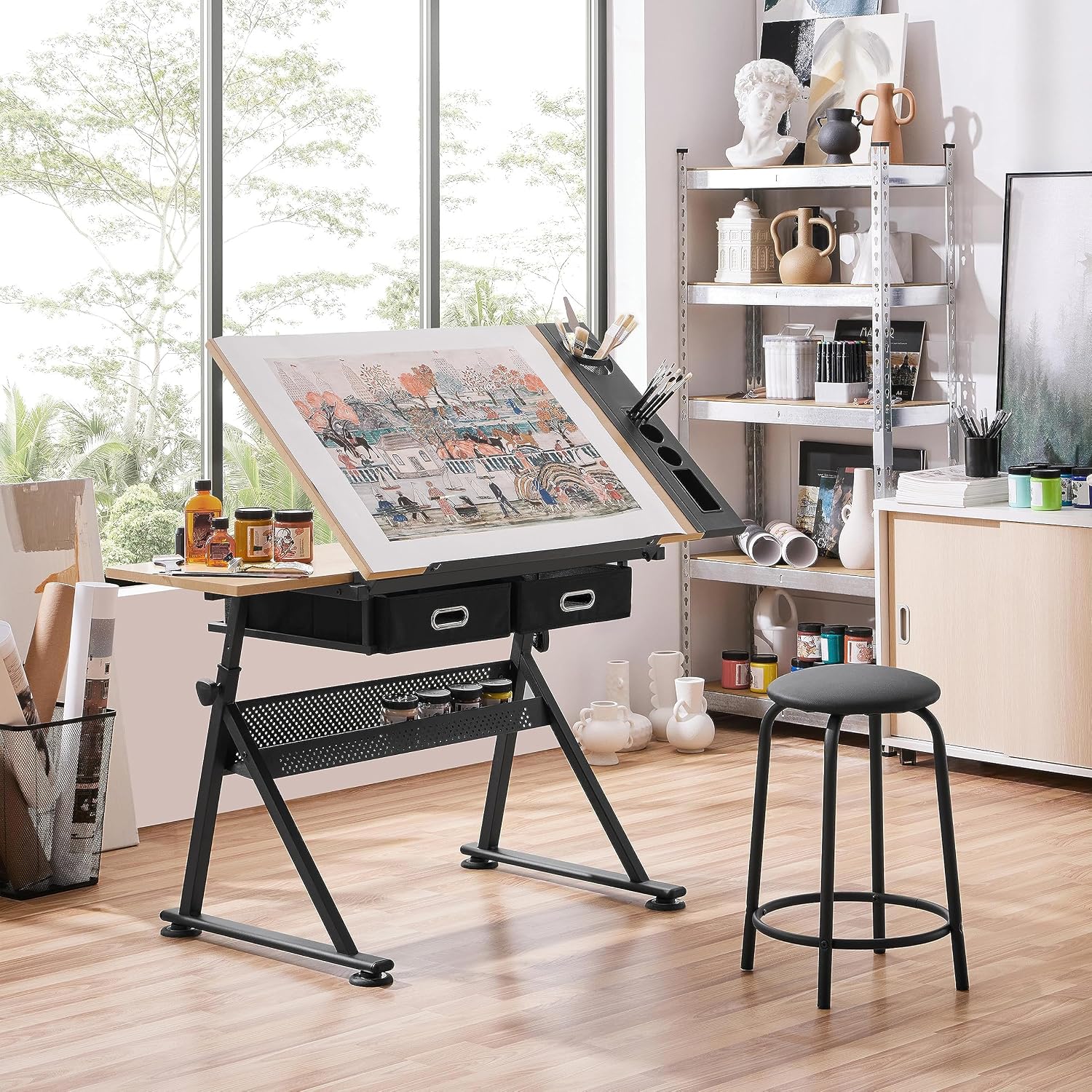 طاولة رسم قابلة للتعديل مع كرس - مراجعة Office Furniture Modern وسعره