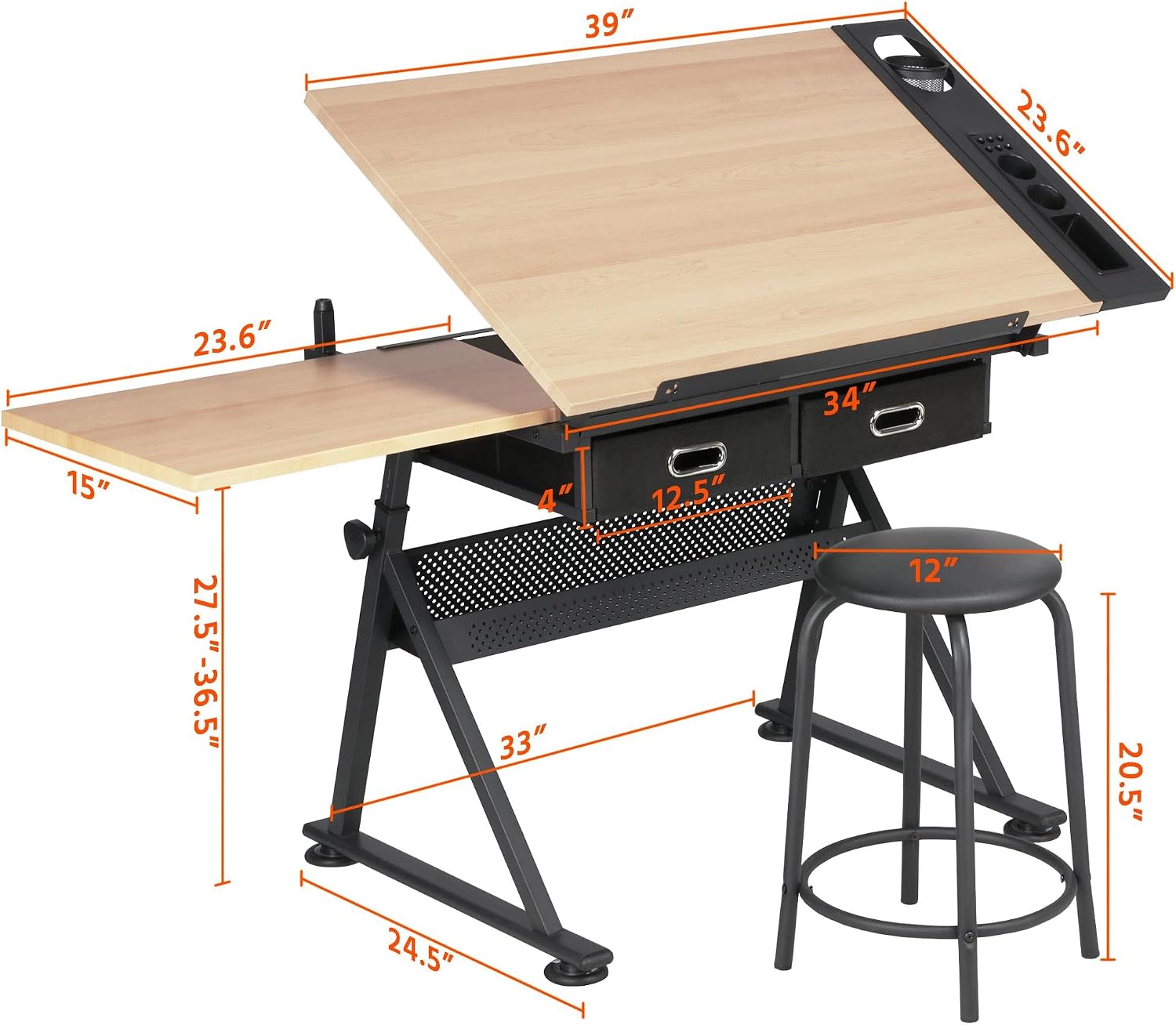 طاولة رسم قابلة للتعديل مع كرس - مراجعة Office Furniture Modern وسعره