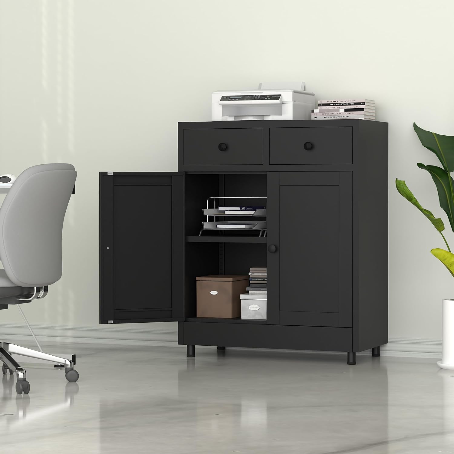 خزانة تخزين معدنية مع أدراج، خ - مراجعة Credenza Office Storage وسعره