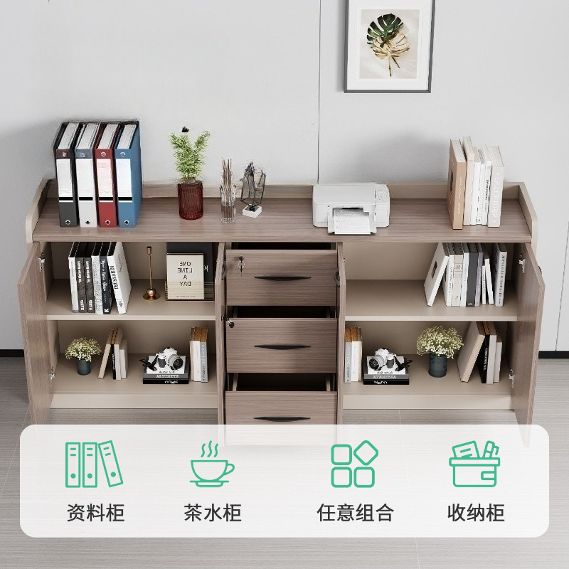 خزانة تخزين خشبية حديثة منخفضة - مراجعة Credenza Office Storage وسعره