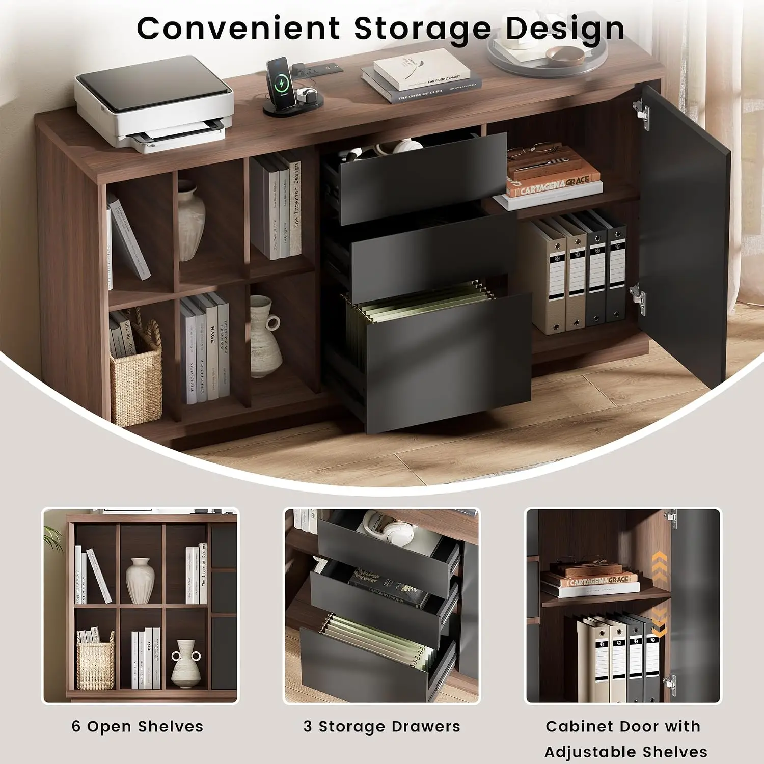 خزانة ملفات بطول 60 بوصة مع أد - مراجعة Credenza Office Storage وسعره