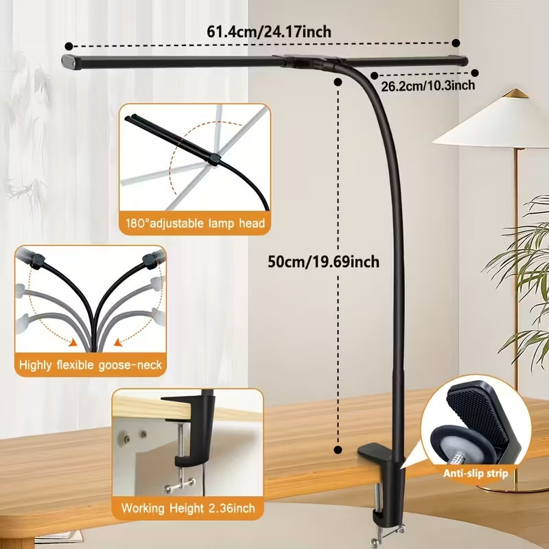 2 رئيس USB LED لمبة مكتب مكتب  - مراجعة Office Furniture Brand وسعره