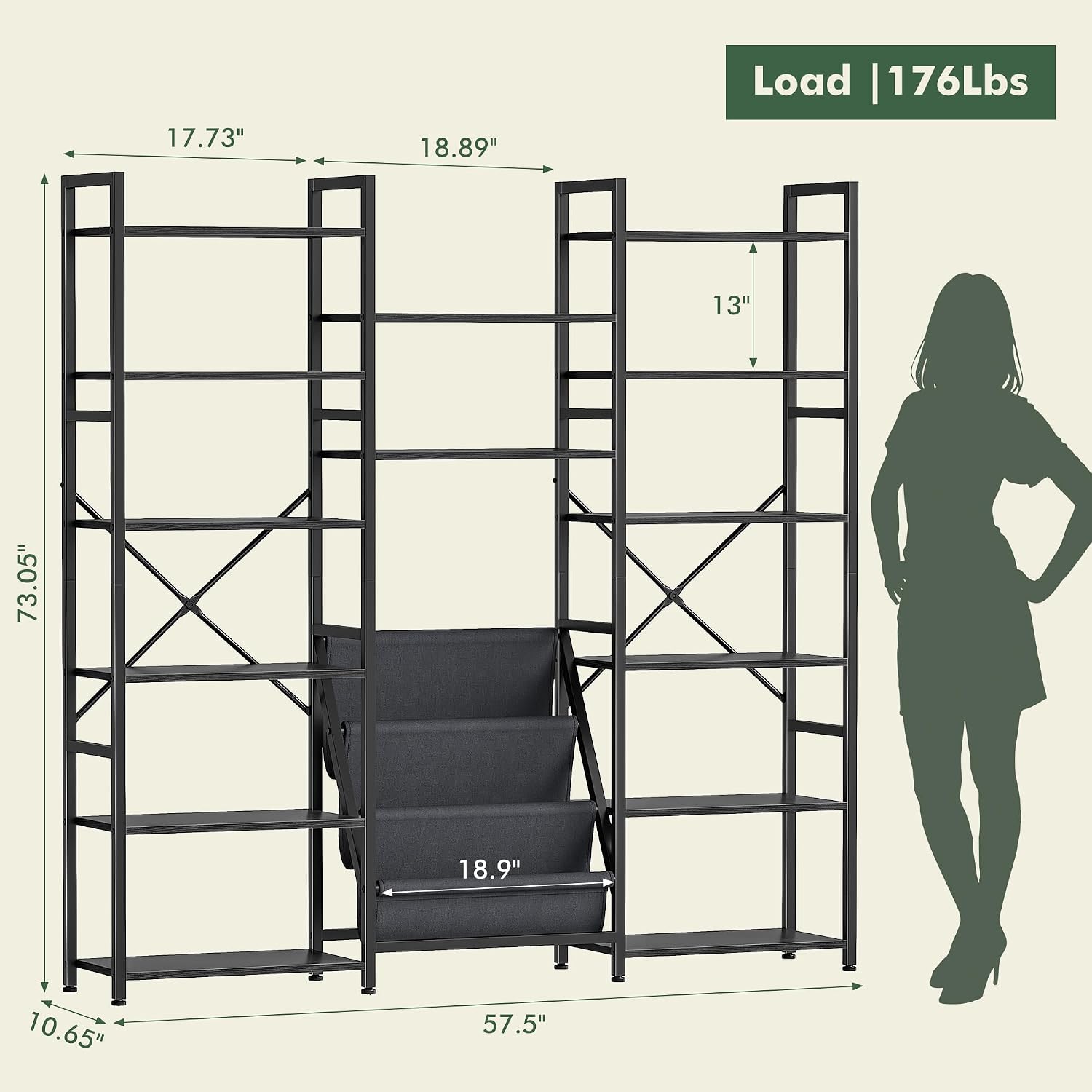 رف كتب بـ 6 طبقات و3 أعمدة مع  - مراجعة Office Furniture Custom وسعره
