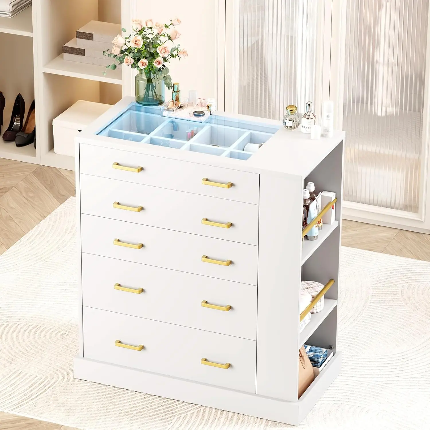 خزانة ملابس مع رفوف مفتوحة، خز - مراجعة Office Furniture Modern وسعره