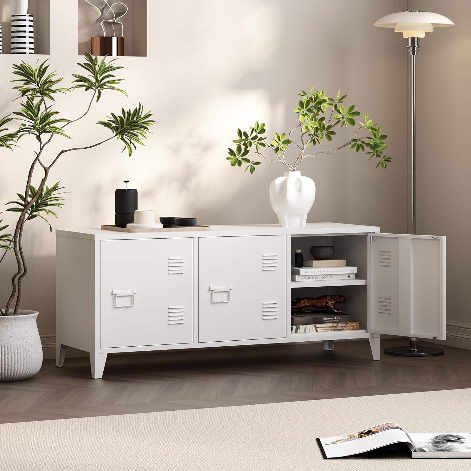 حامل تلفزيون عصري، خزانة تخزين - مراجعة Credenza Office Storage وسعره