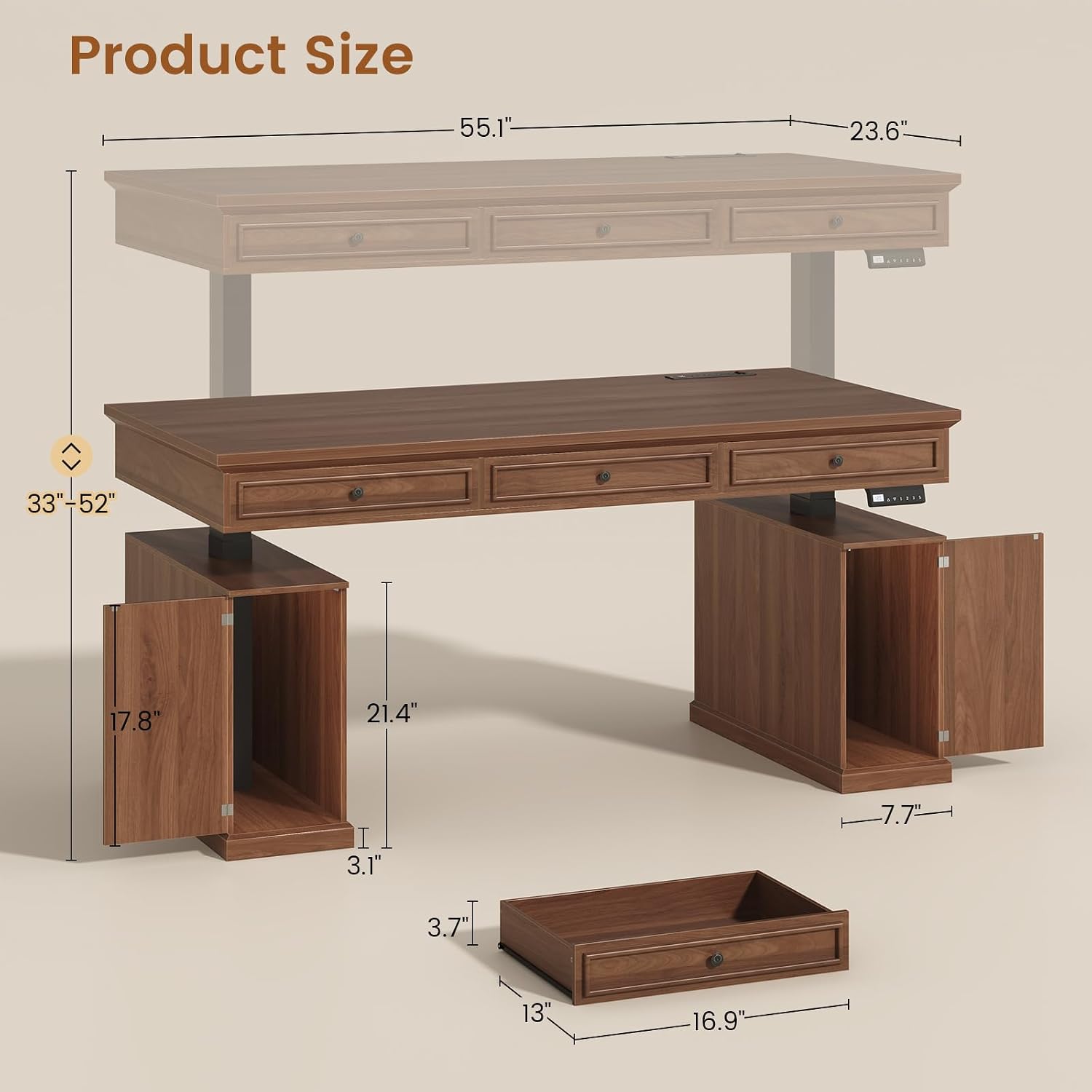 مكتب كهربائي قابل للتعديل الار - مراجعة Office Furniture Custom وسعره