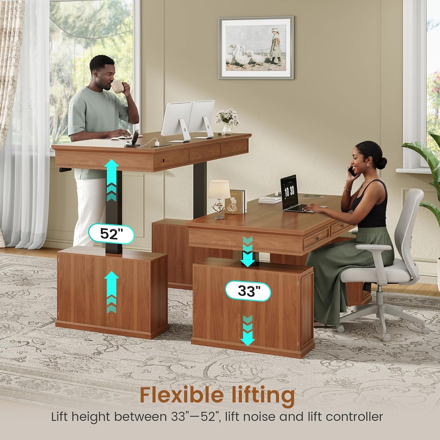 مكتب كهربائي قابل للتعديل الار - مراجعة Office Furniture Custom وسعره